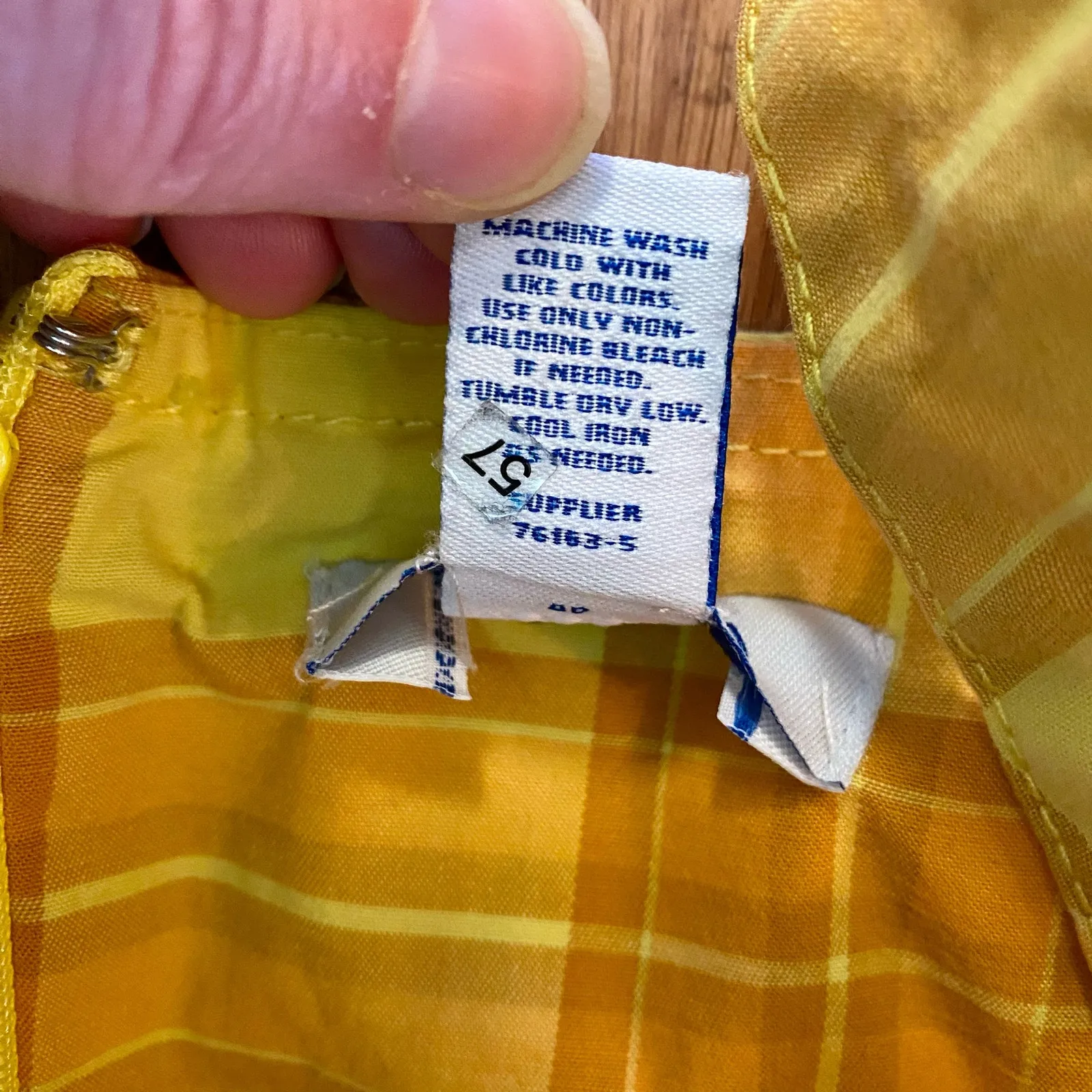 Arizona Jean Co Vintage Yellow Plaid Mini Jumper Dress Womens Medium - Image 14