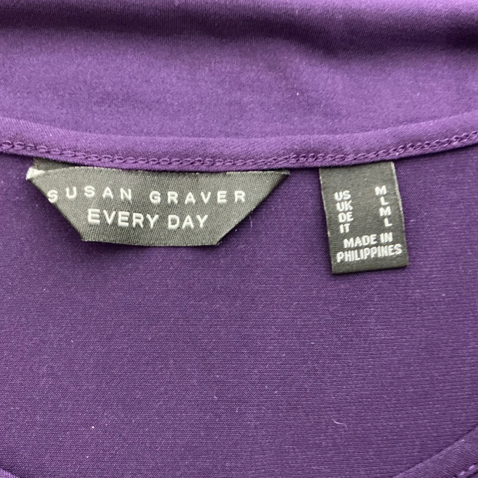 Susan Graver Premium Stretch Knit Purple Layered Hem Midi Dress M Travel Workwea - Image 9