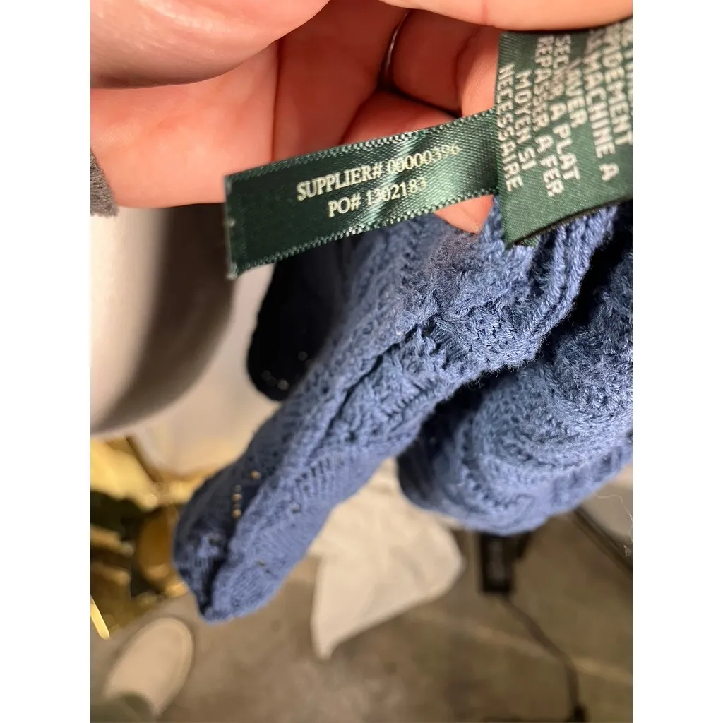 LRL Lauren Jeans Co Ralph Lauren Blue Knit Cardigan Sweater Women's M/M Cotton Size M - Image 8