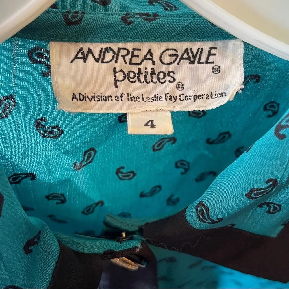 Vintage Andrea Gayle Skirt Set‎ Black Size 4 - Image 9