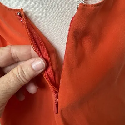 Ramy Brook Orange One‎ Shoulder Silk Romper Shorts Size Large vacation resort - Image 7