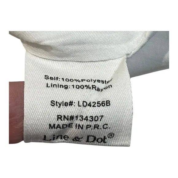 Line and Dot Day Break Puff Sleeve White Mini Dress Tie Front Size Small NWT - Image 8