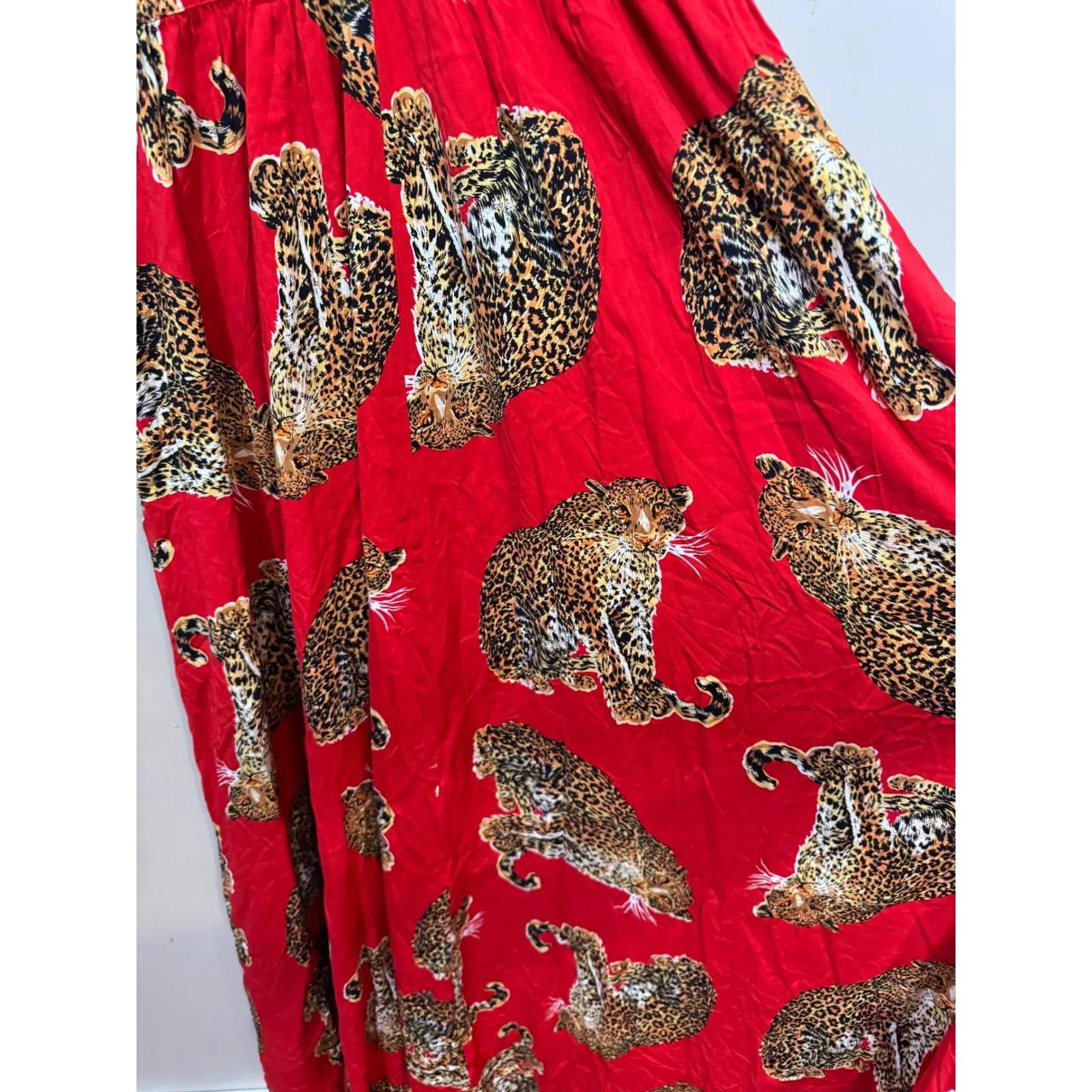 Trashy Diva Candice Gwinn My Pet Leopard Maxi Dress Red Sz 6 NWT RETIRED PRINT - Image 6