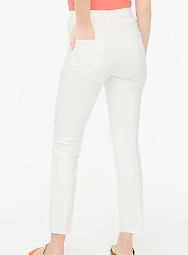 J Crew High Rise Vintage Straight Raw Hem Button Fly Denim - Image 4