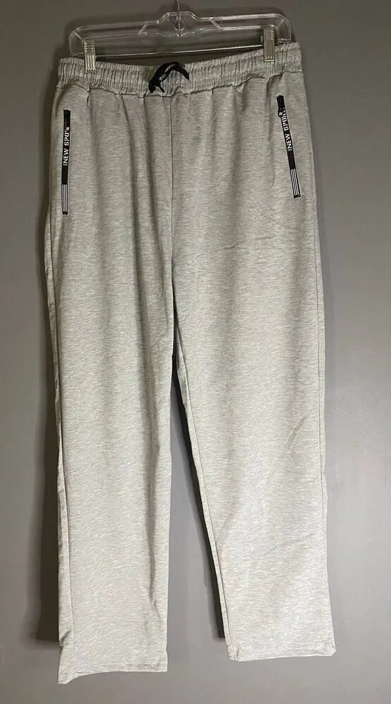 New Sport Grey Quick Dry Athletic Sweat Pants Zipper Pockets Size M NWOT Gray Size M - Image 1