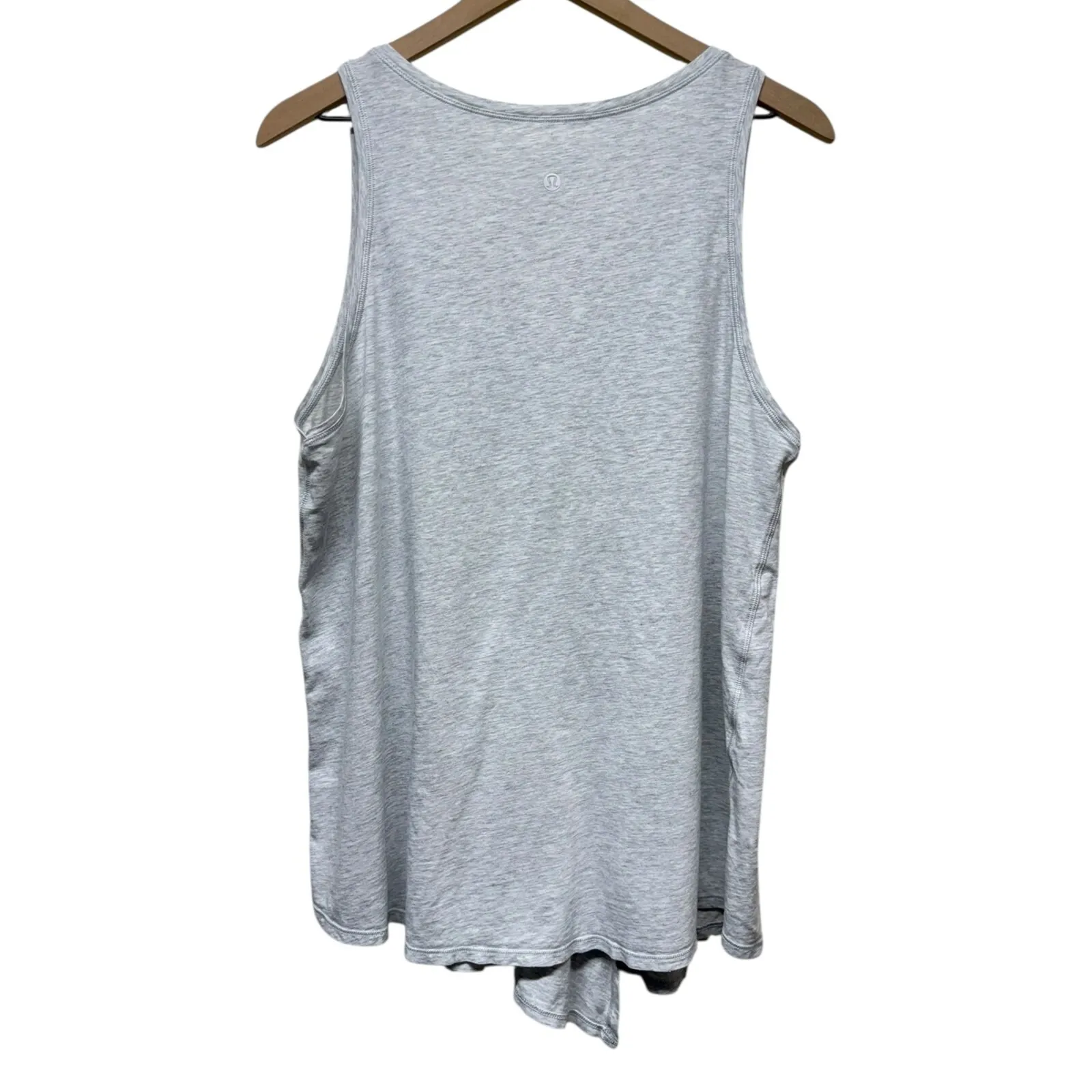 Lululemon Knot A Problem Tank Top‎ Women Sz 12 Split/Tie Front Gray Pima Cotton - Image 4