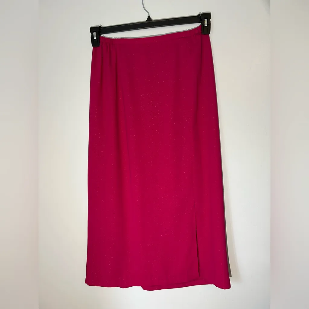Chic Fuchsia Women's Skirt Set with Light Glitter Size 12/14(read)Made‎ In USA Pink - Image 4