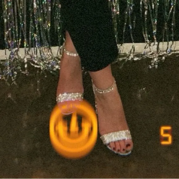 Steve Madden Sparkling Silver Block Heels - Image 5