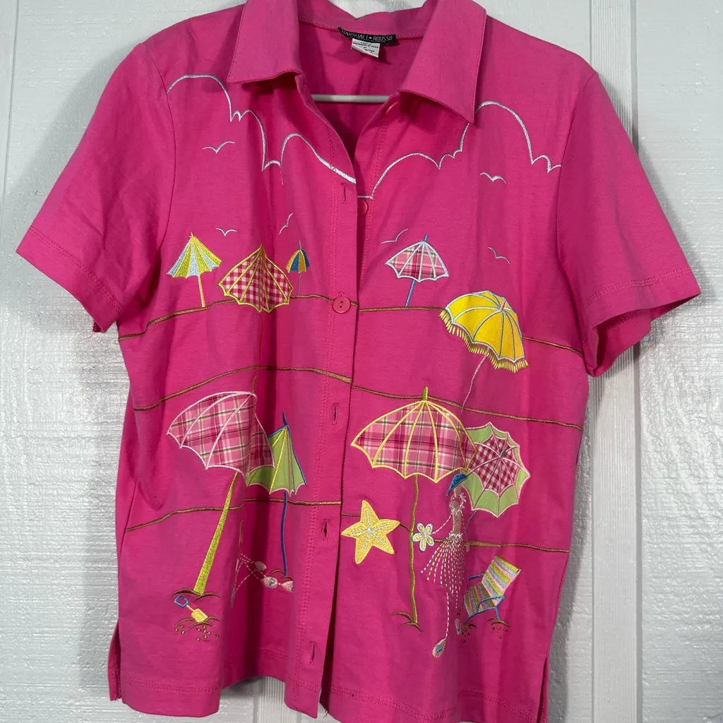 Marshall Russo Vintage Pink Short Sleeve Capri Set Size M EUC Size M - Image 7