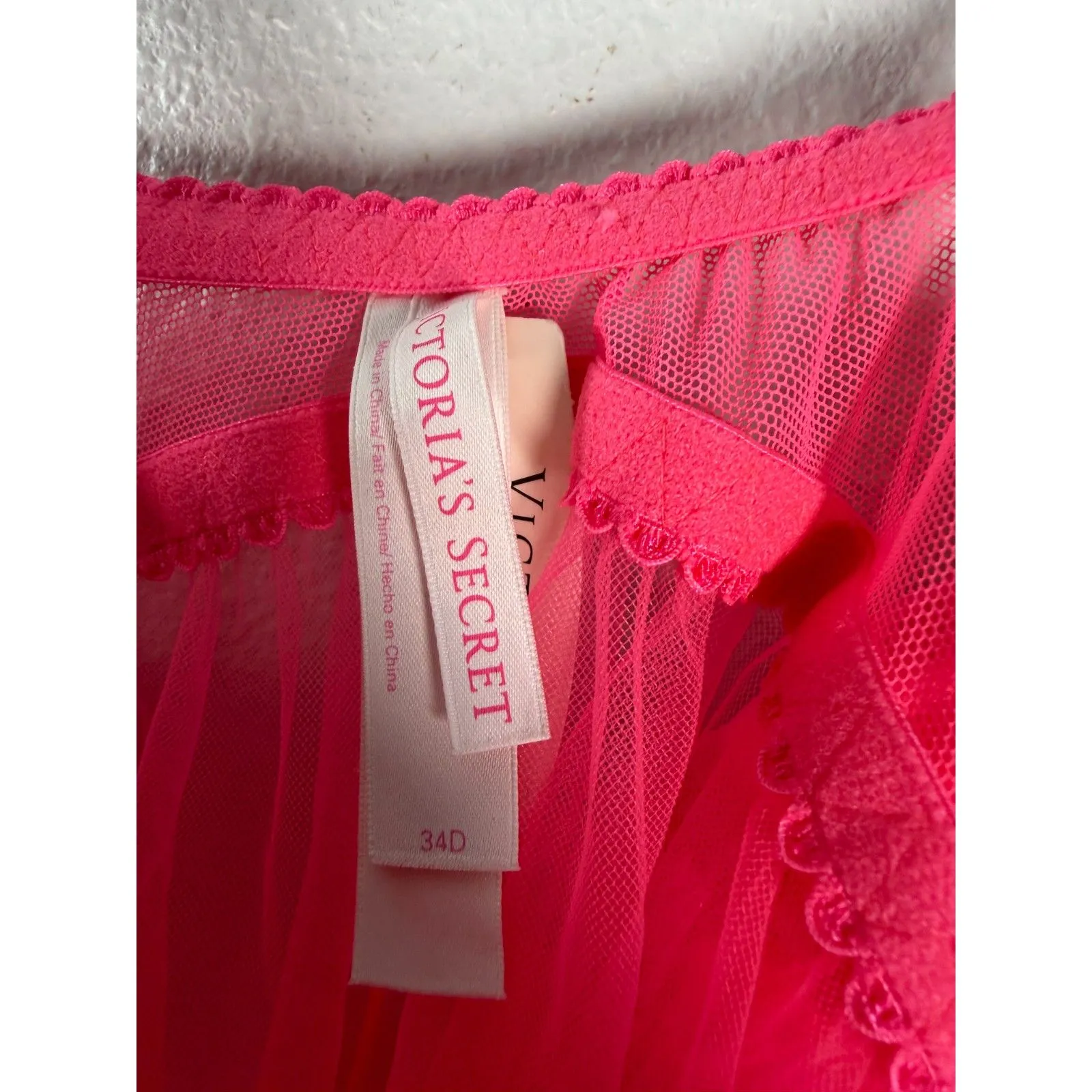 Victoria's Secret Pink Ruffle Sheer Lingerie Babydoll Blouse 34D NEW with Tags - Image 5