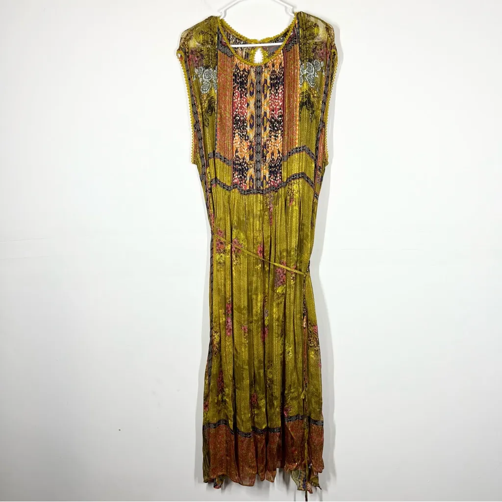 Anthro BHANUNI Citron Embroidered Maxi Dress Size 2X - Image 5