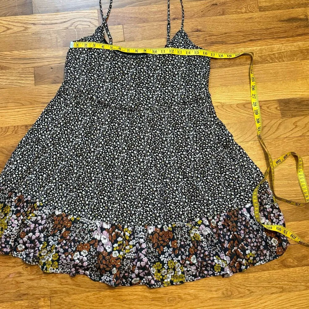 BP Nordstroms Women’s Small Floral Spaghetti Strap Babydoll Tiered Mini Dress - Image 4