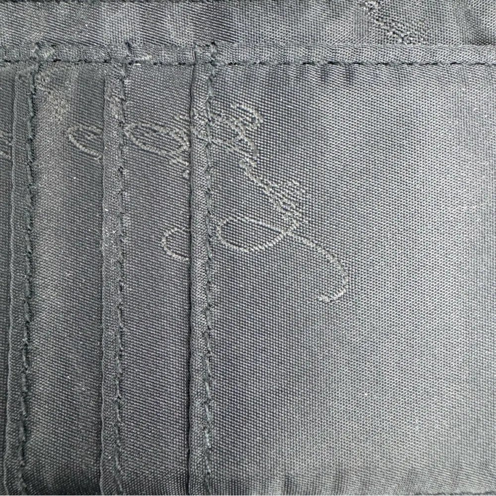 Vera Bradley Black Purple Blue White Boho Floral Wallet Blue Plaid Interior - Image 6