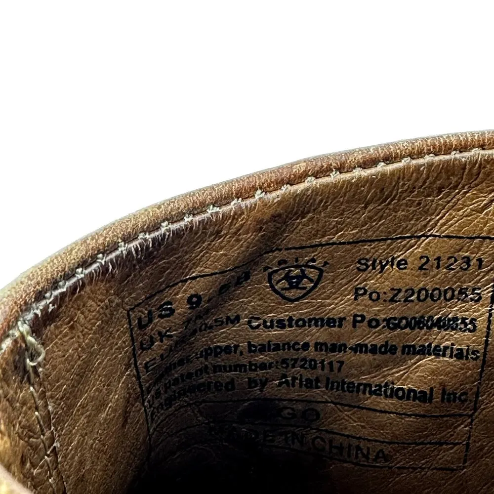 Ariat Strathmore Clogs Studded Slip On Heeled Round Toe Leather Brown 9.5 - Image 7