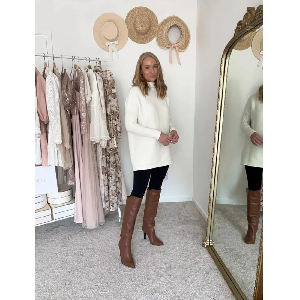 FREE PEOPLE Ottoman Slouchy Tunic Sweater Dress in Ivory Size Large - Image 13