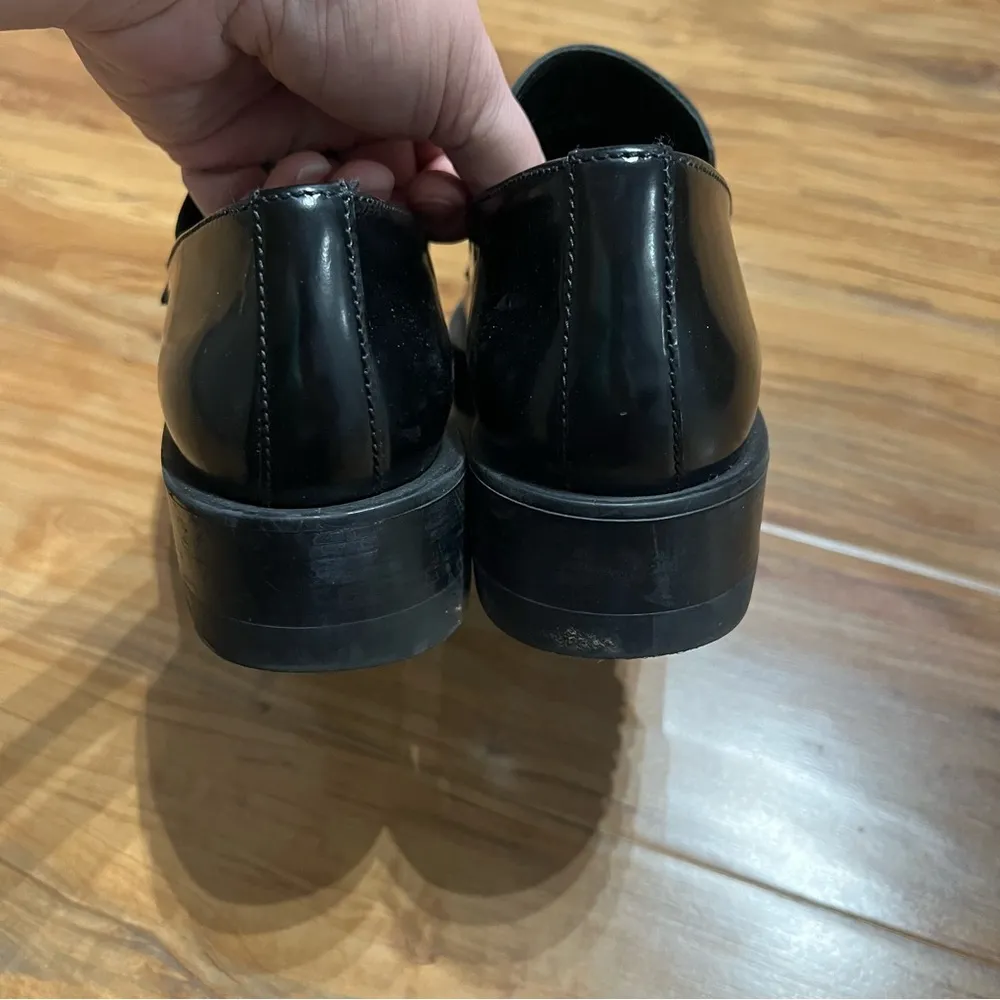 Chunky Black Penny Loafers Platform Flats Shoes EU 39 Women 8 Emo Goth Y2K - Image 6