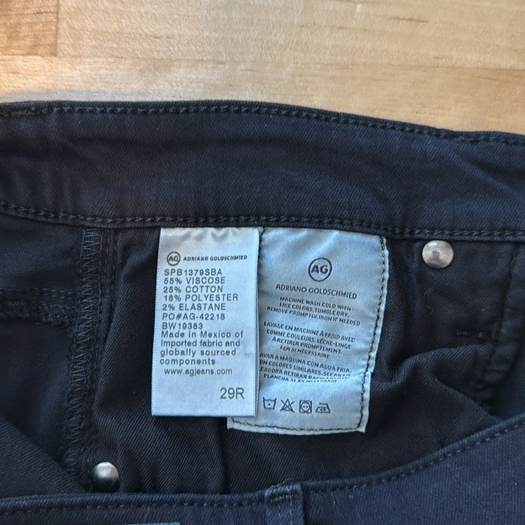 AG Adriano Goldschmied The Farrah Skinny Ankle High-Rise Black Jeans, 29 - Image 8