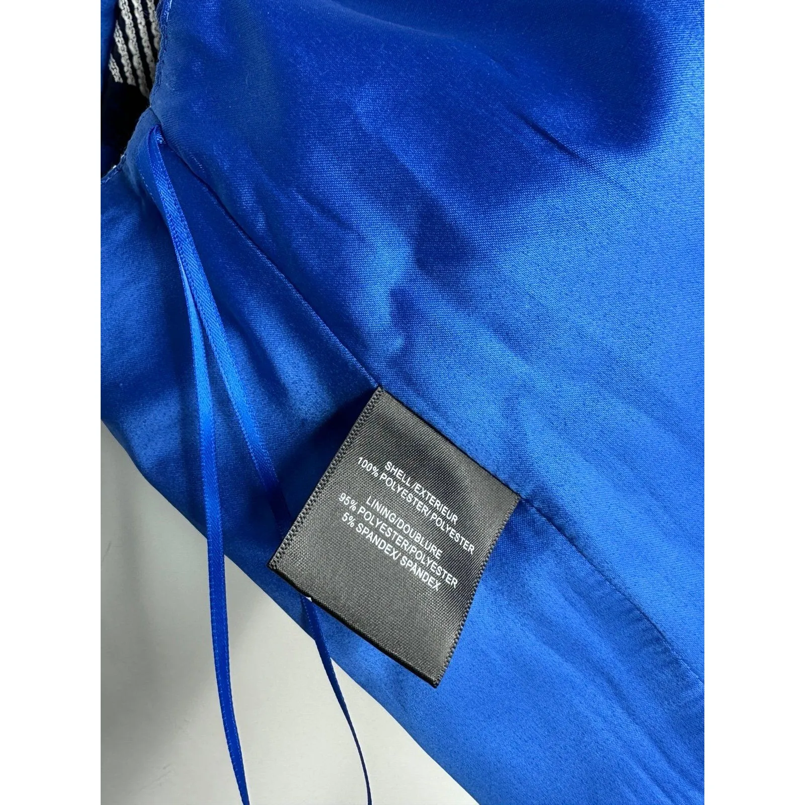 Belle Badgley Mischka Crop Top - Size 2 - New with Tags - Blue Silver Floral - Image 6