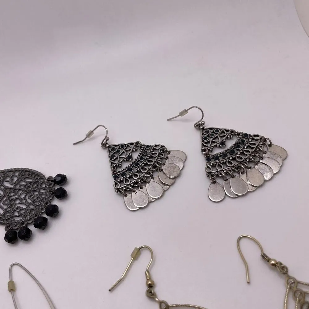 Lot Of 5 Costume Earrings Pierced Dangle Drop - Image 2