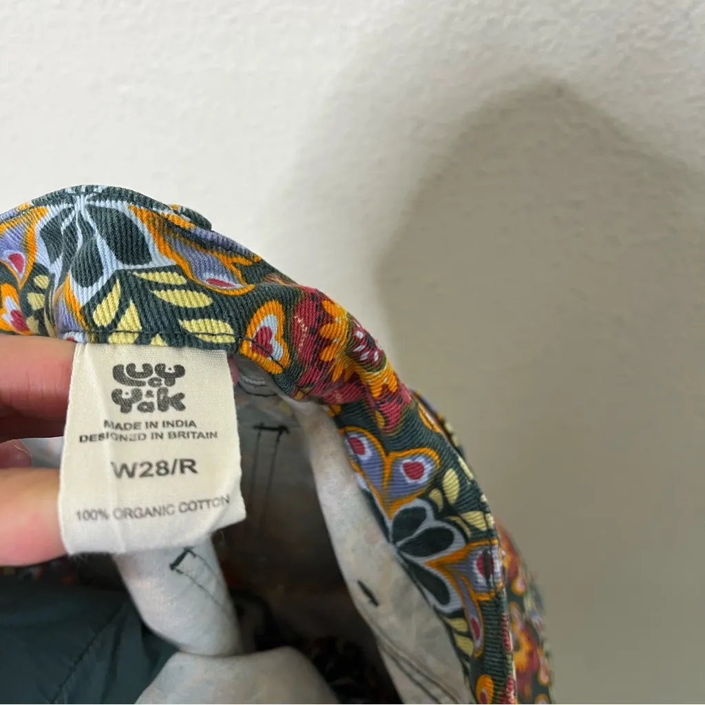 Lucy & Yak Dana Trousers Kaleidoscopic Floral Iris Print Retro Womens Size 28 - Image 9