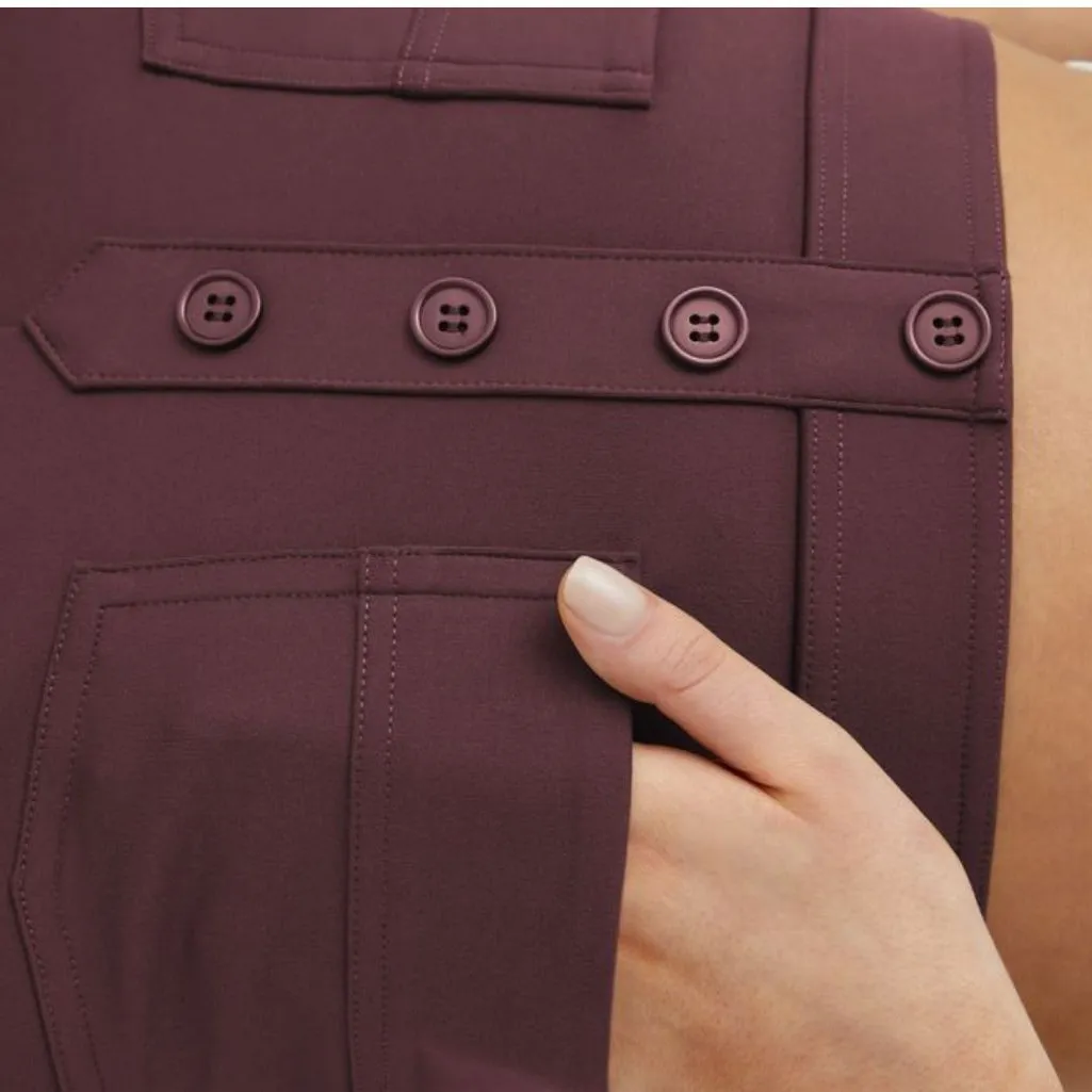 Halara Red Mahogany DayStretch High Waisted Pockets Straight Leg Pants Size XL - Image 4