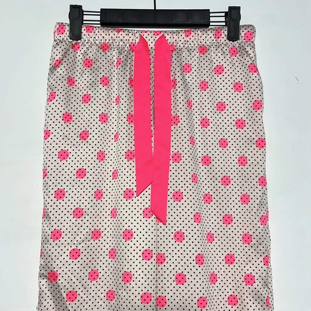 Victoria’s Secret Pink White Black Polka Dot Silky Lightweight Pajama Pants XS - Image 2