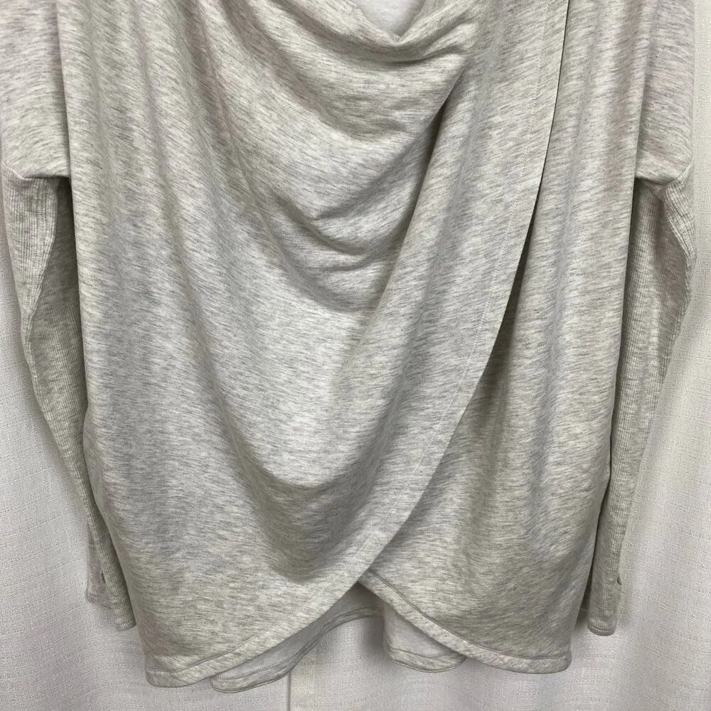 Athleta Light Gray Heather Purana Wrap Sweatshirt Sz.SP - Image 7