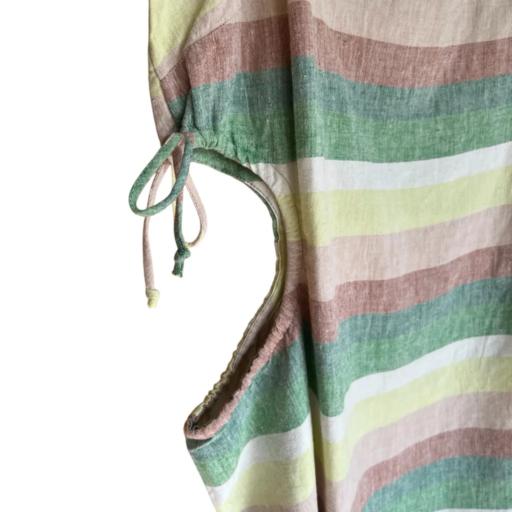NWT aerie Linen Blend Striped Multi Color Women’s Dress Size XL - Image 9