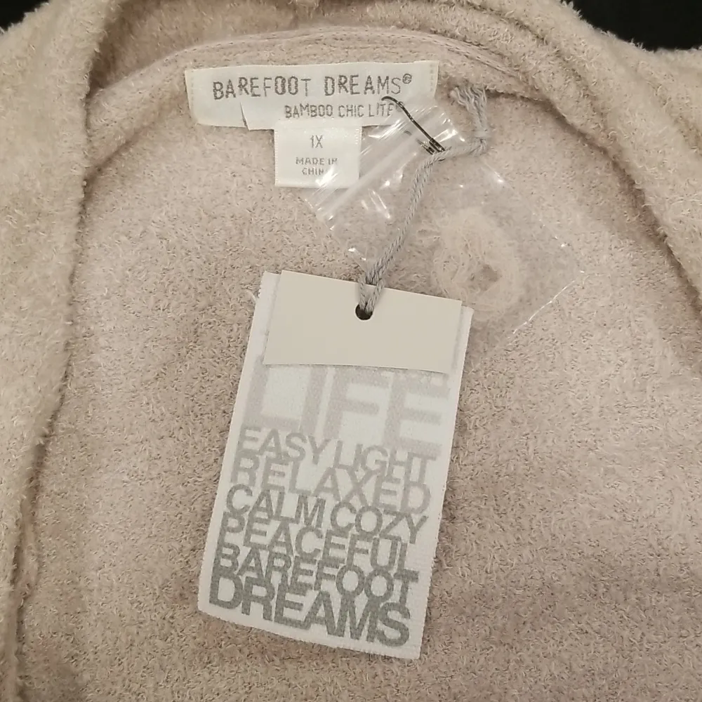 đź’•BAREFOOT DREAMSđź’• Bamboo Chic Lite Calypso Wrap Cardigan Stone 1X NWT - Image 9