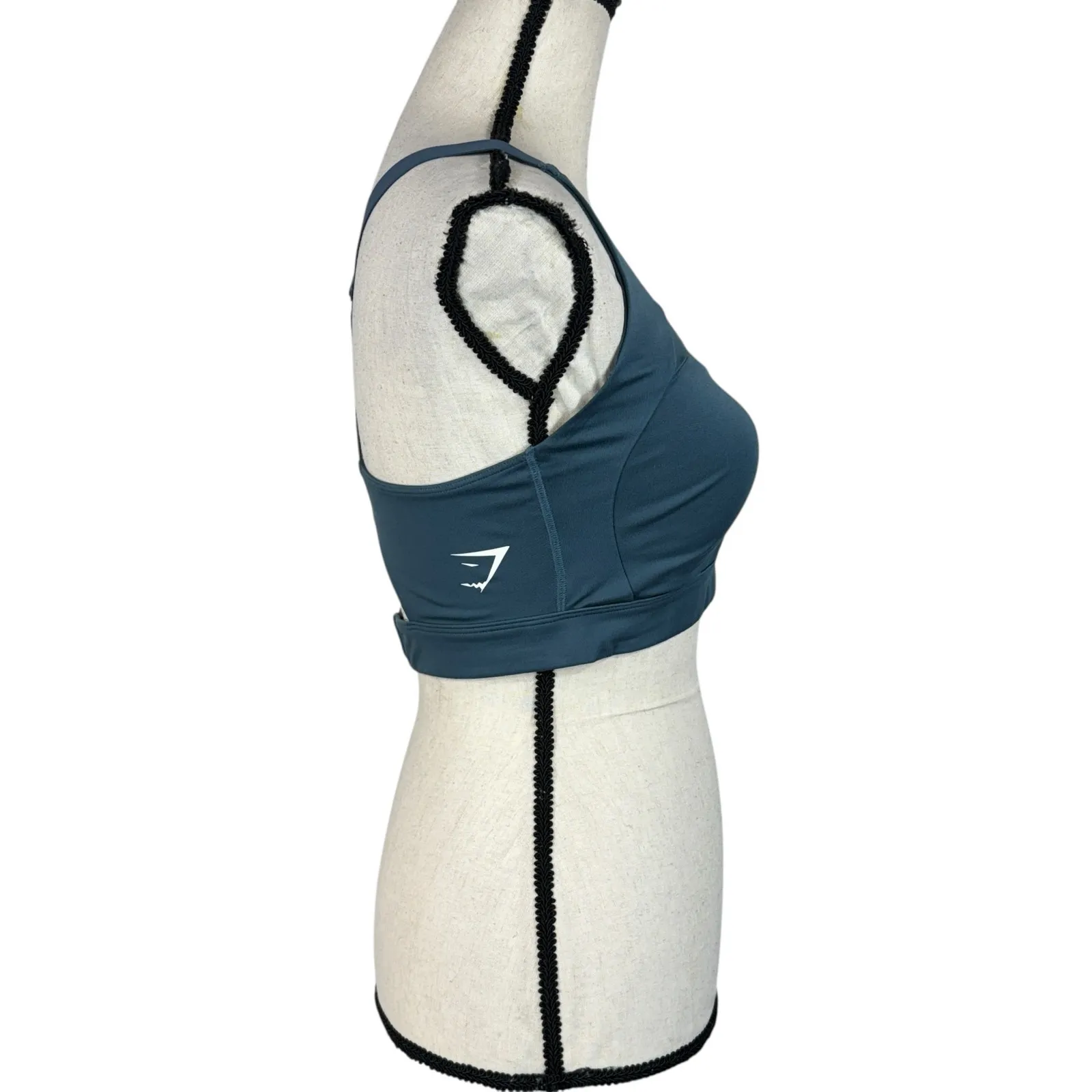 Gymshark Medium Racerback Sports Bra Adjustable Padded Cups Pullover Mesh Teal - Image 2