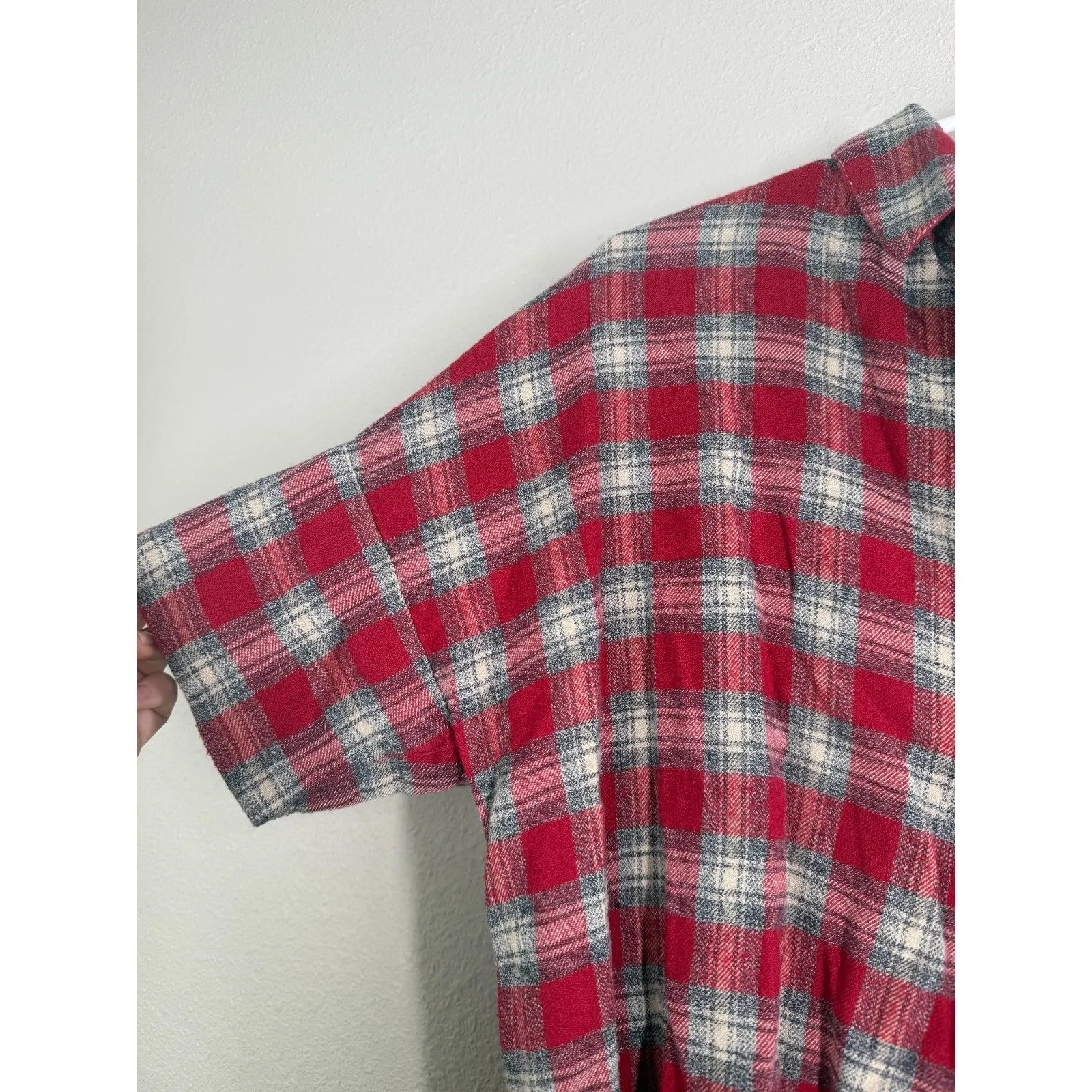 Madewell Womens Red Plaid Popover Top Sz S Picnic Feminine Rustic Cottagecore - Image 4