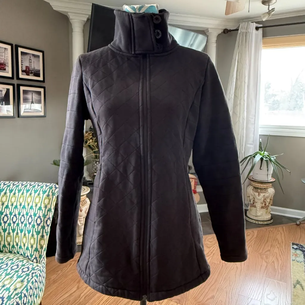 North Face Coroluna Jacket Women Large Black Fleece Lined Quilted M - Image 4