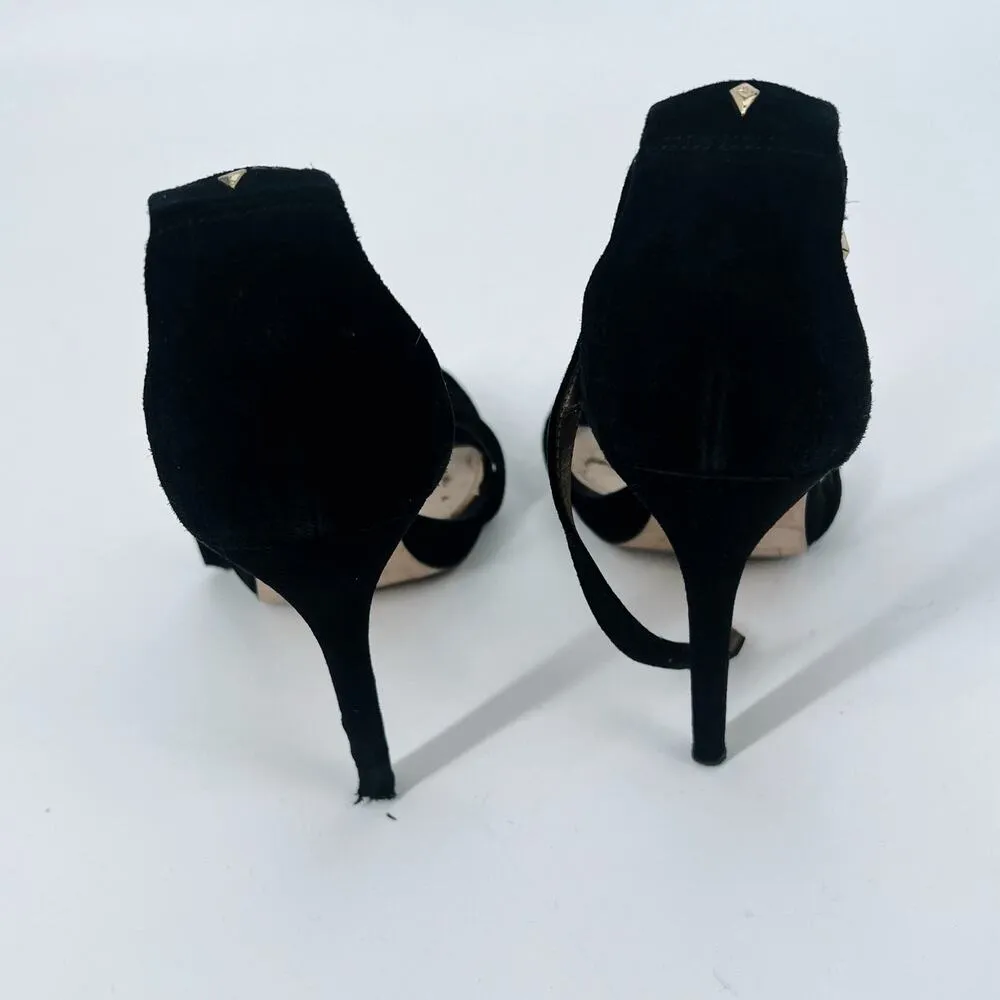 Sam Edelman Eleanor Black Suede Sandal Heels Size 8 - Image 4