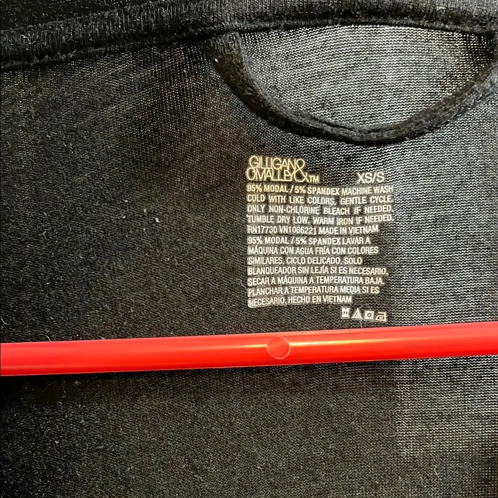 Gilligan & O'Malley Black Wrap Style Stretchy Sleepwear Robe - Image 2