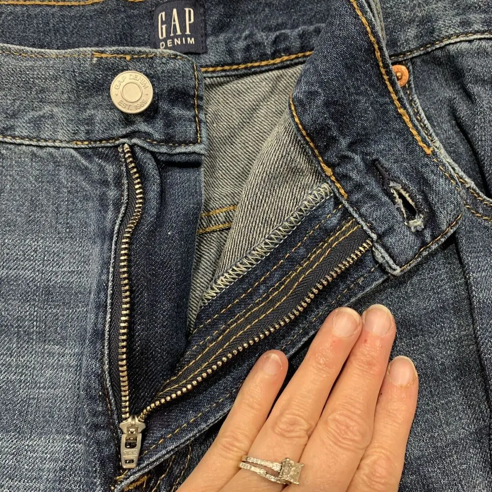 Gap Denim Plus 34 Best Girlfriend Jeans Distress High Rise Dark Indigo Women’s - Image 7