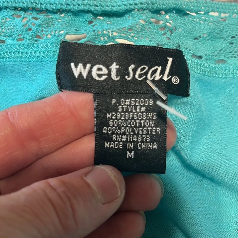 Flowy Blue Retro Top Wet Seal Womens Medium - Image 8