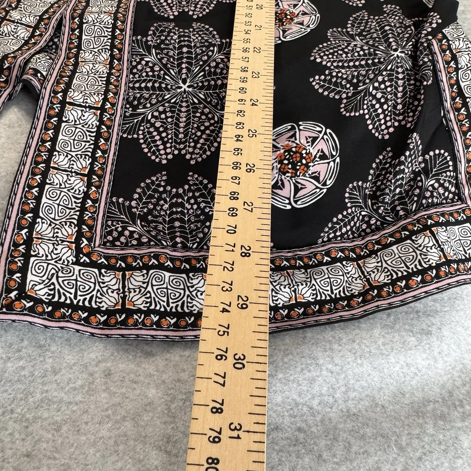 Max Studio Kimono Cardigan Womens Medium Black Pink Boho Polyester Whimsigoth - Image 13