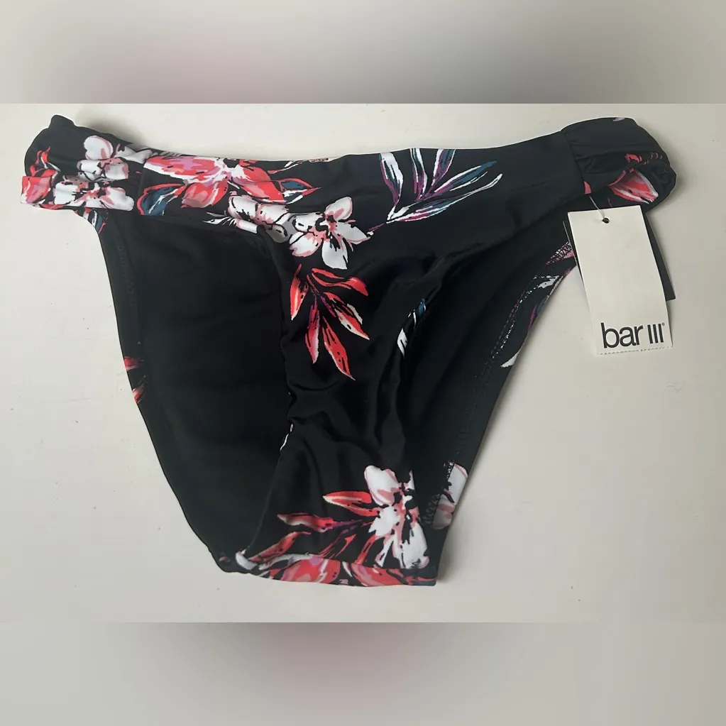 Bar III Women’s Tropical Escape Floral Print Hipster Bikini Bottom Small - Image 4