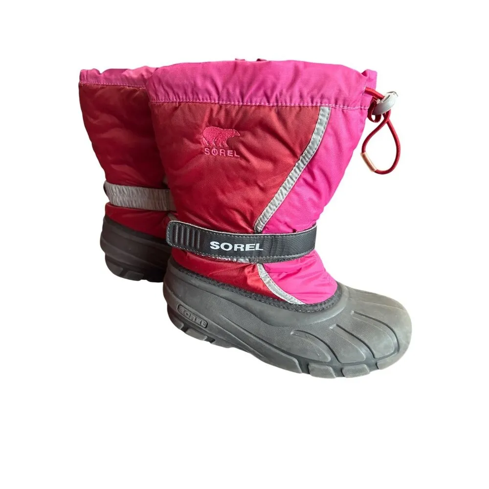 Sorel Womens Red Pink black Waterproof Winter Boots Size 5 SKU8110 - Image 3