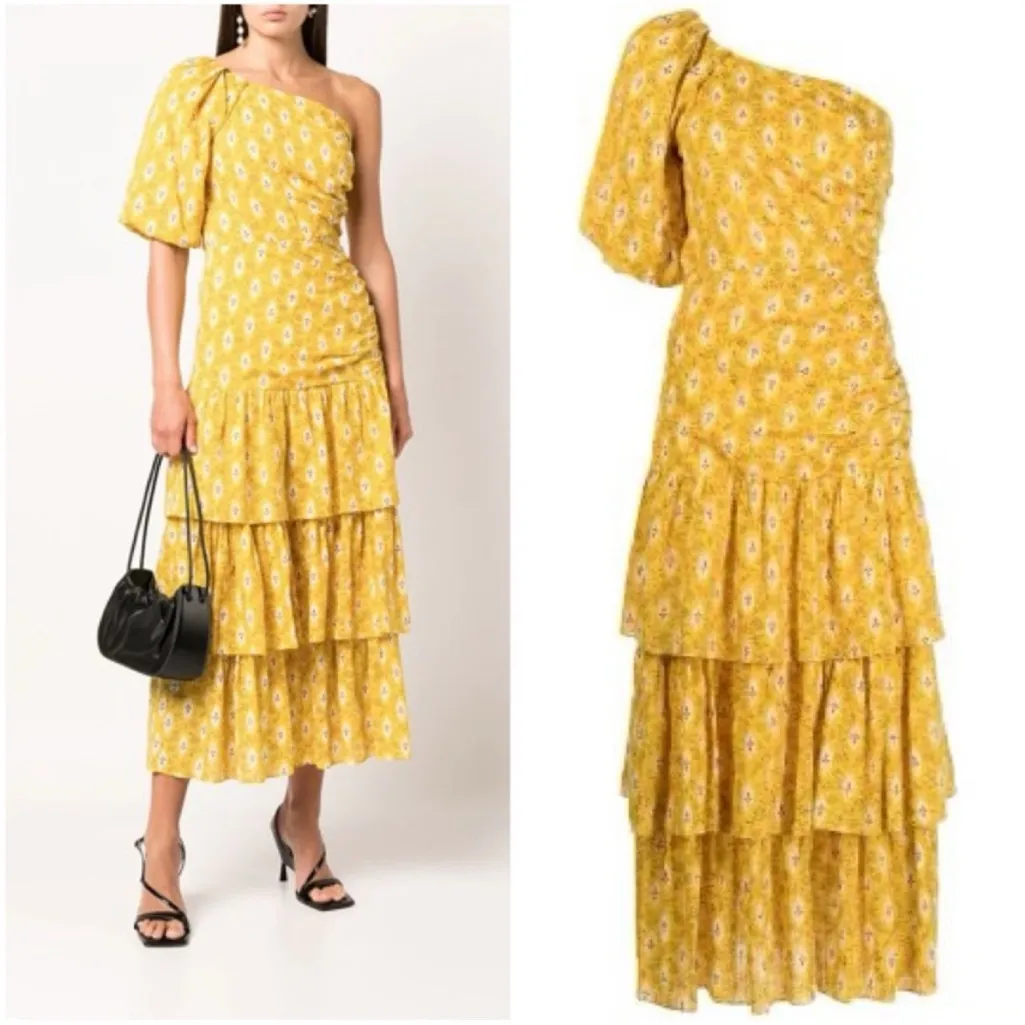 NWT NEW Veronica Beard Silk & Cotton One-Shoulder Virginia Dress size 4 - Image 15