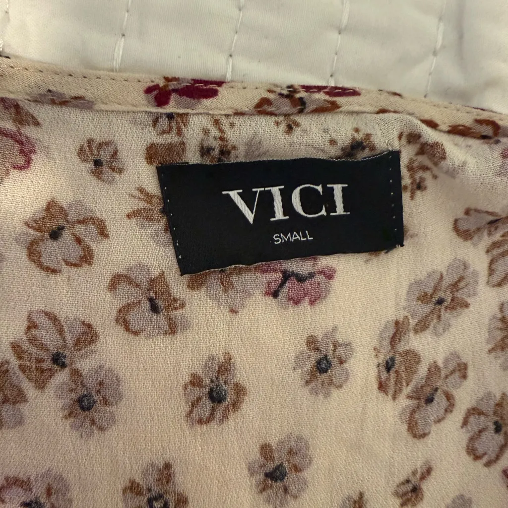 VICI Boho Floral Tassel Mini Dress Women’s Small - Image 6