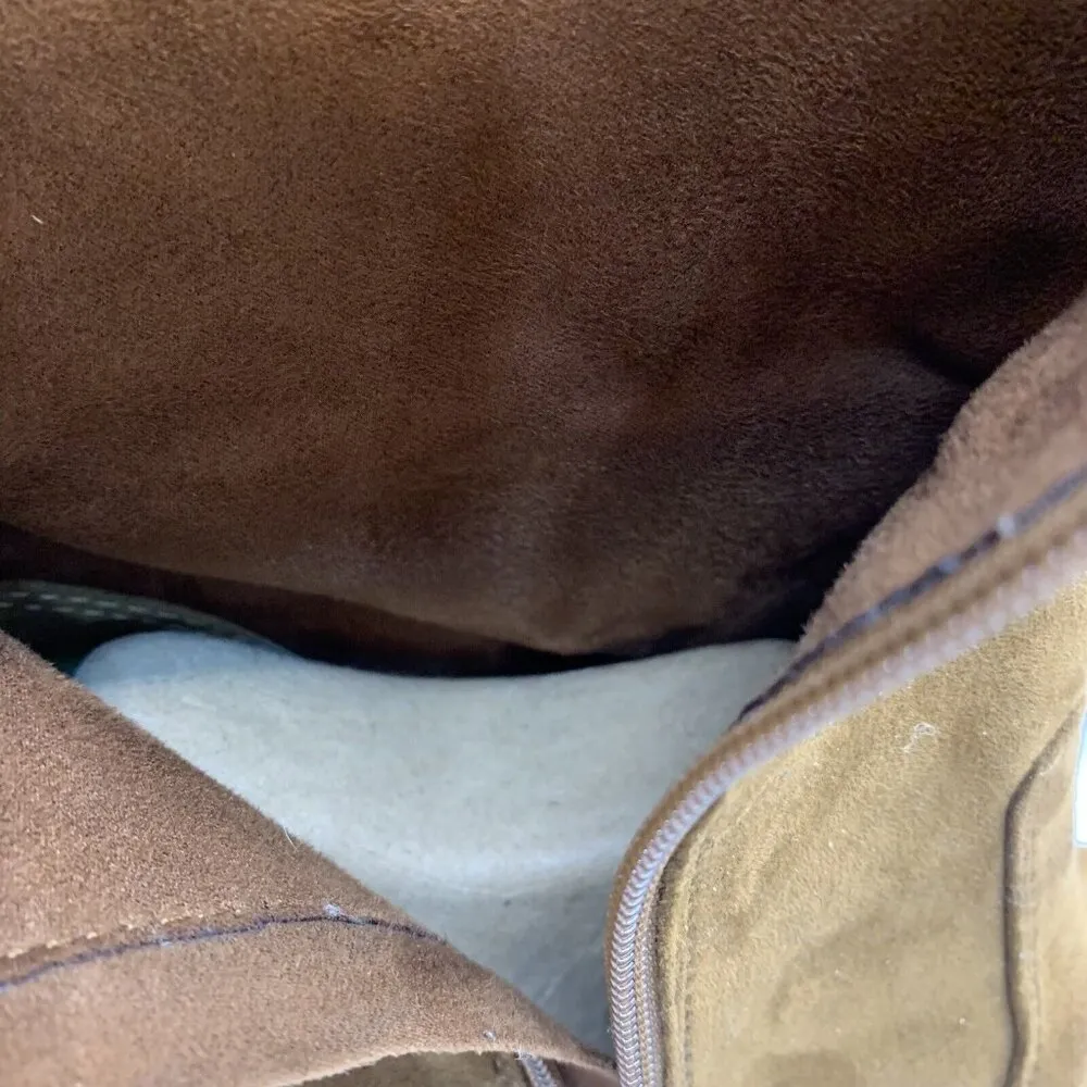 Tamaris mid ankle heel boots suede platform chunky 80’s Almond toe size 40 US 9 - Image 9