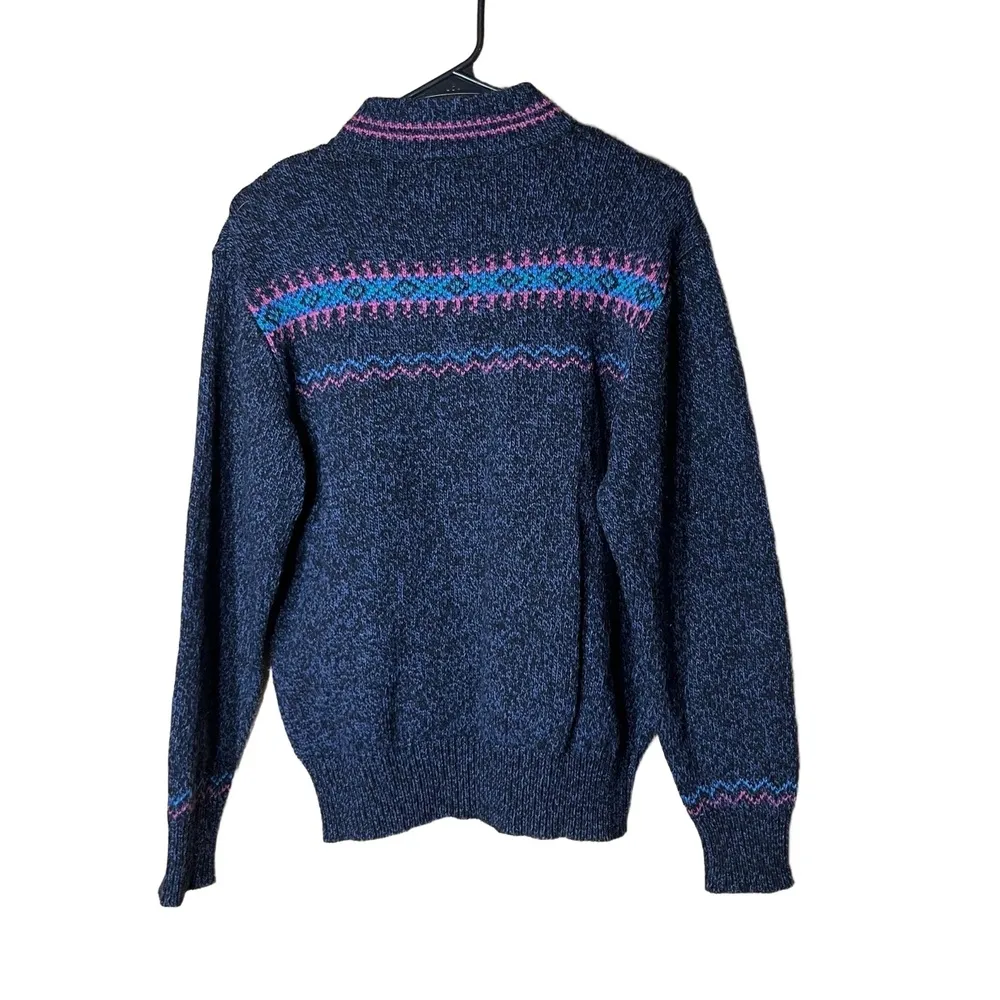 Vintage Sierra Woolens Multicolor Wool Blend Pullover Sweater Womens Medium Blue - Image 6