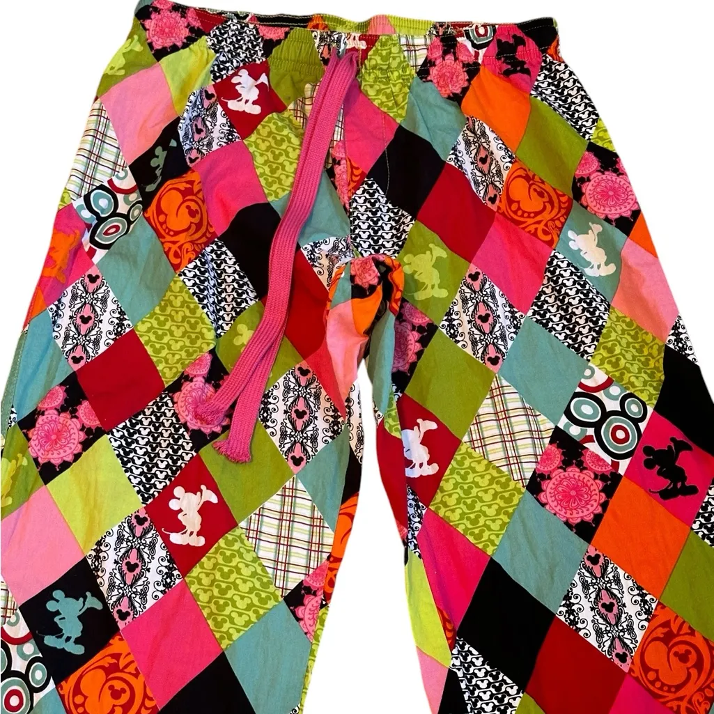 Disneyland Resort Mickey Mouse Patchwork Pajama Pants Size XS - Image 5