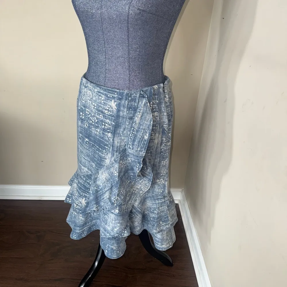 Lauren Ralph Lauren Jeans Co Vtg Linen Blend Ruffle Skirt Women’s 2 - Image 2