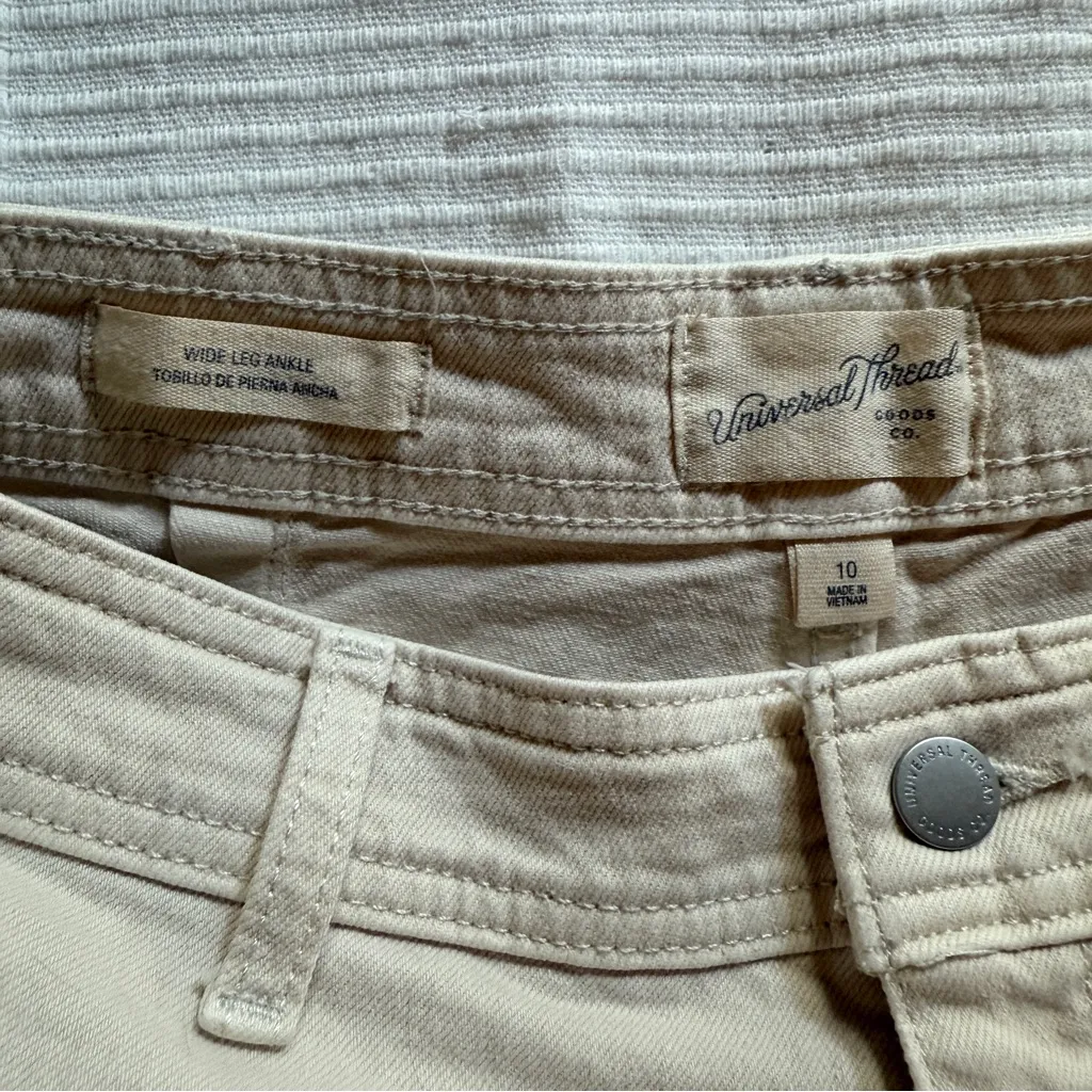 Universal Threads Universal Thread Wide Leg Ankle Jeans Ecru - Image 6