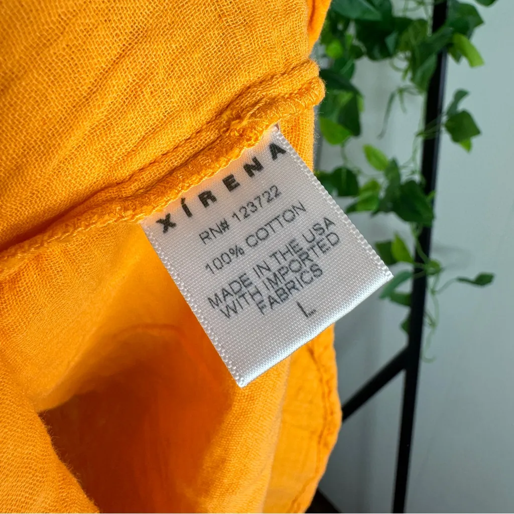 Xirena Gauze Cotton Scout Button Down Blouse size L Large Orange - Image 9