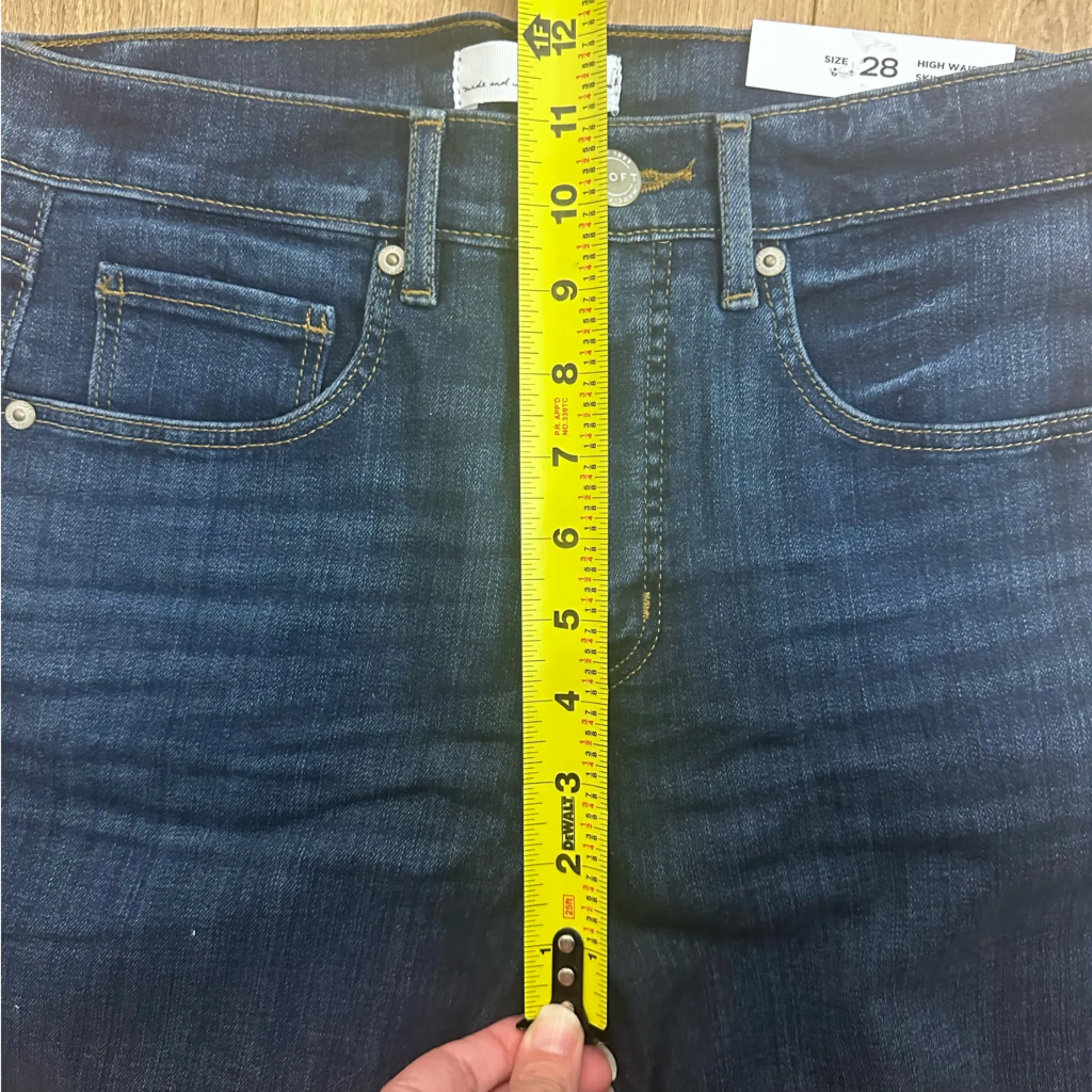 NWT LOFT High Waist Skinny Jeans Womens 6 / 28  Slim Pockets Classic Blue denim - Image 13