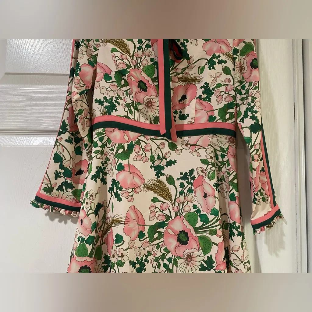 Bling Bling Quinn Floral Dress with Pink and Green Accents Size 36 - Image 3