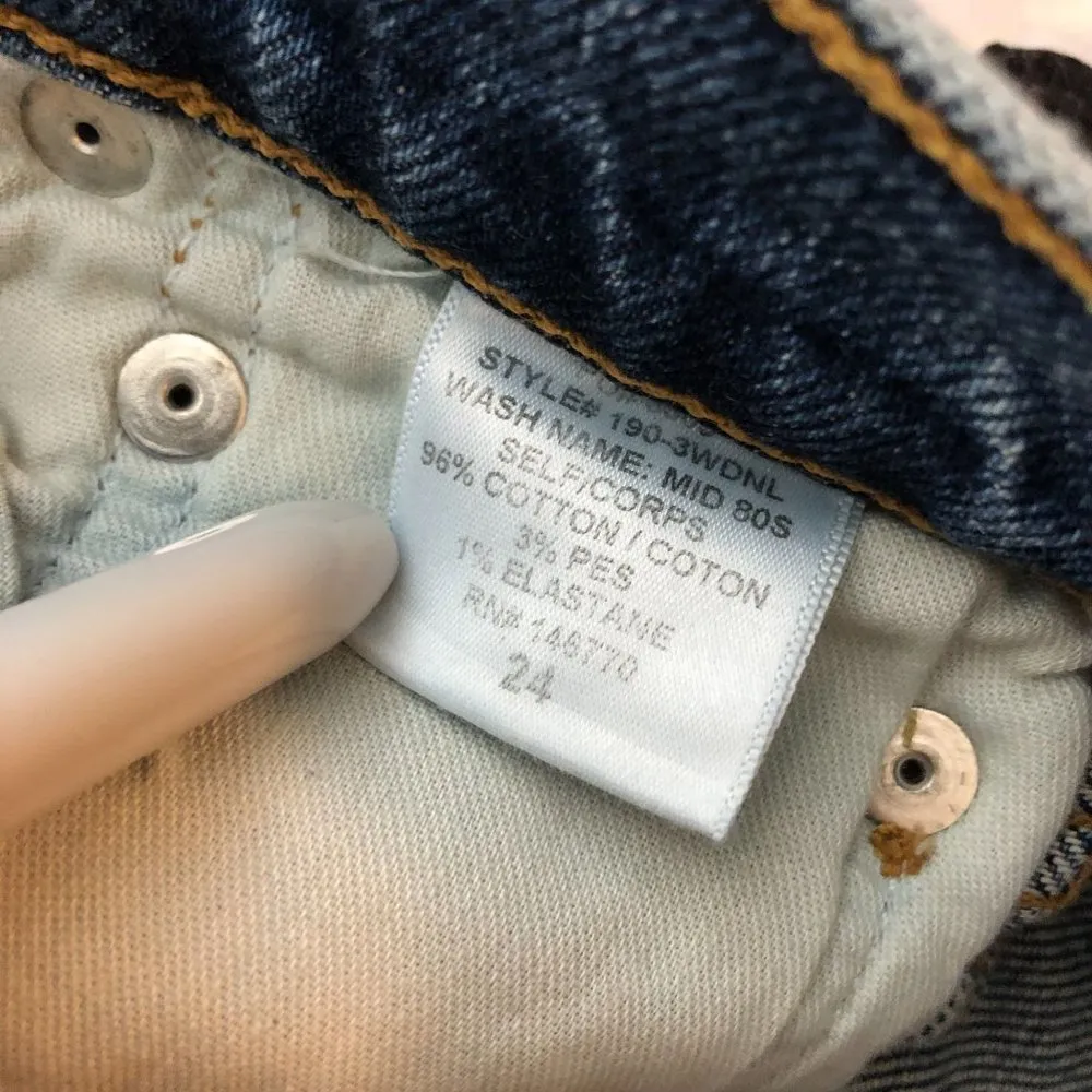 RE/DONE Womens Jeans Double Needle Long Stretch Mid 80s Wash Button Fly 24 - Image 10